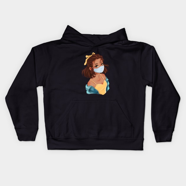 Inspiration Autumn Girl Kids Hoodie by Hameo Art